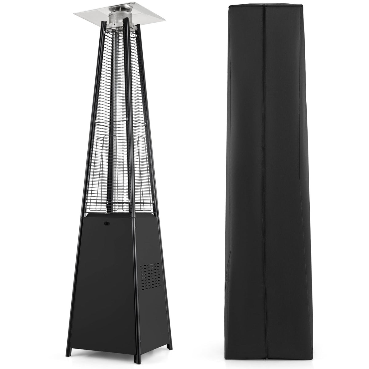 45,000 BTU Propane Pyramid Patio Heater with Wheels and Cover