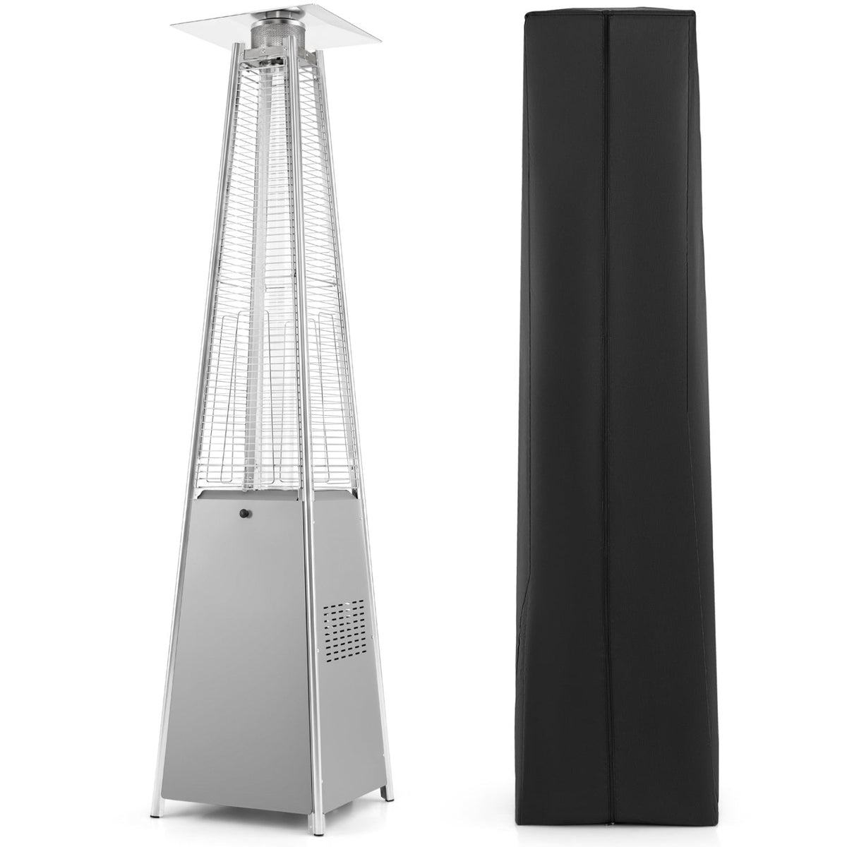 45,000 BTU Propane Pyramid Patio Heater with Wheels and Cover