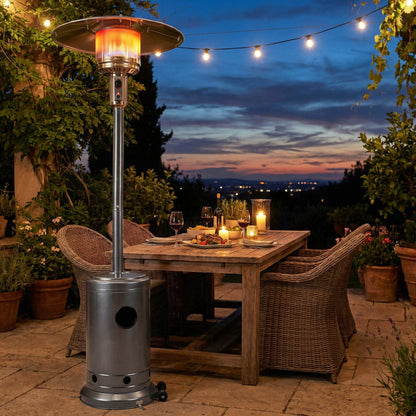 50,000 BTU Gas Patio Heater with Wheels and Ground Stakes