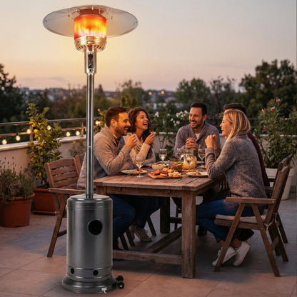 50,000 BTU Gas Patio Heater with Wheels and Ground Stakes