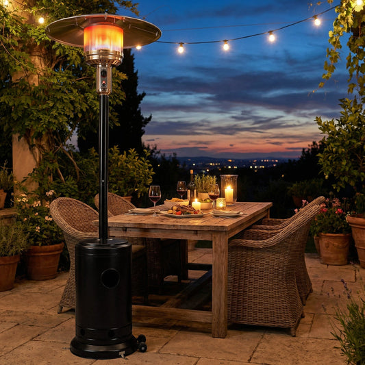 50,000 BTU Gas Patio Heater with Wheels and Ground Stakes