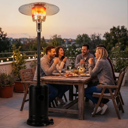50,000 BTU Gas Patio Heater with Wheels and Ground Stakes