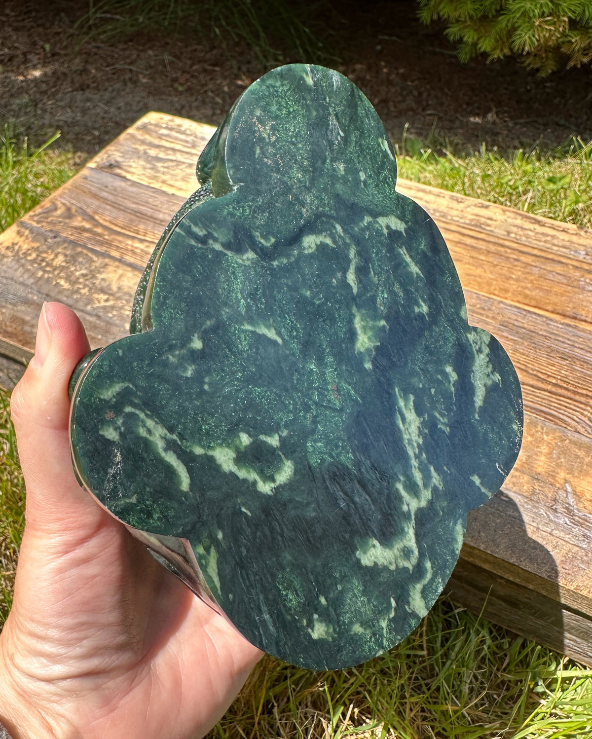 Canadian Nephrite Toad Carving, Hand Carved, 5 Inches Long