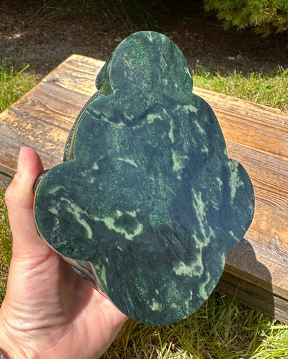 Canadian Nephrite Toad Carving, Hand Carved, 5 Inches Long