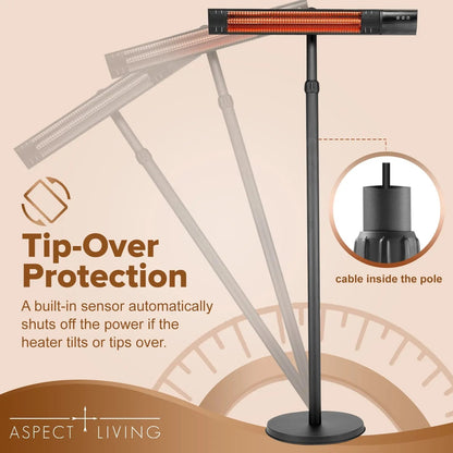 Aspect Living Pole Mounted Electric Infrared Patio Heater with Remote