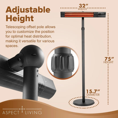 Aspect Living Pole Mounted Electric Infrared Patio Heater with Remote