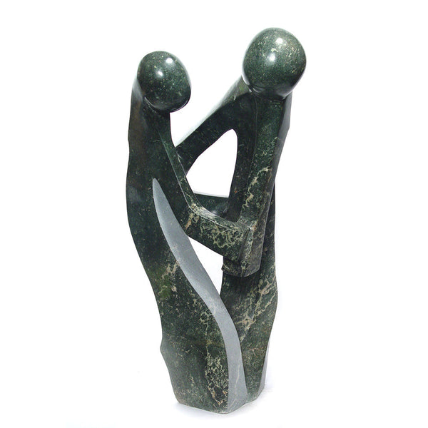 Hand-Carved Serpentine Stone Lover's Sculpture, Shona Zimbabwe